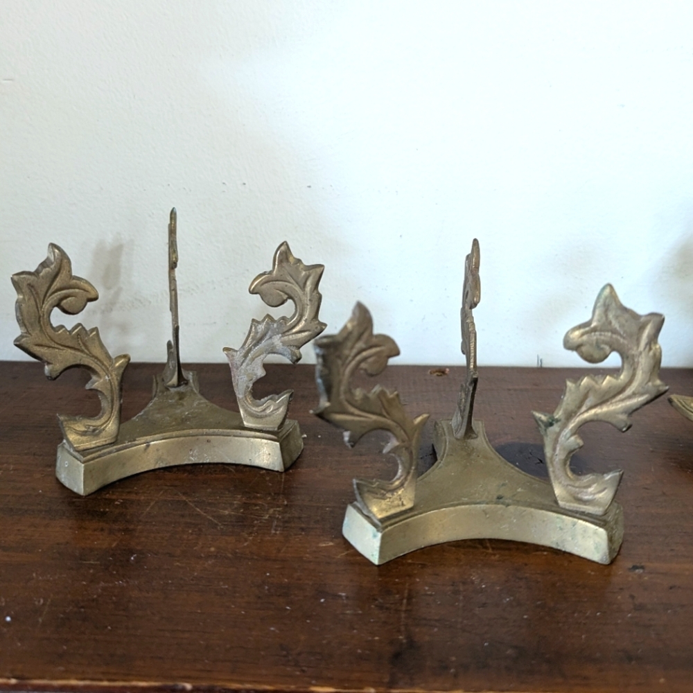 Vintage Brass Faberge Or Ball Holder Stands Home Decor Pair Of Display Victorian